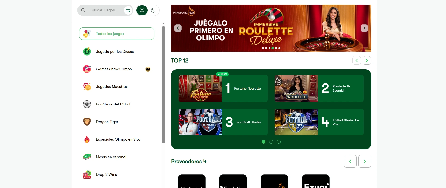 Olimpo bet casino en vivo.